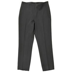 Akris Gray Brown Wool Slim Cropped Trousers Side Zip Pressed Crease Pants Size 6